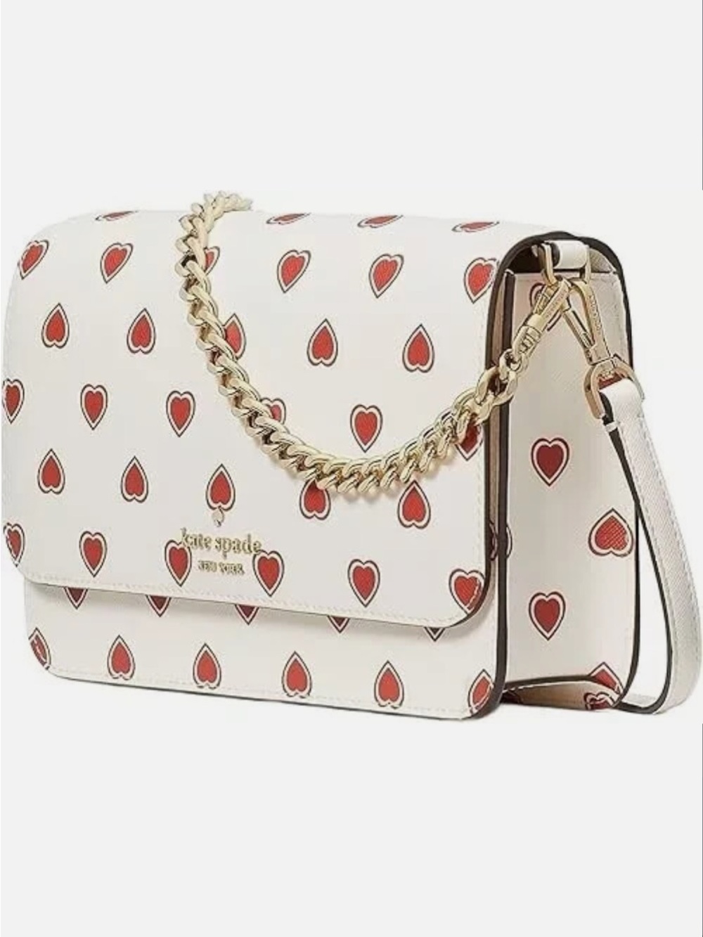 Kate Spade Madison Flap Crossbody with Heart Print with matching wallet